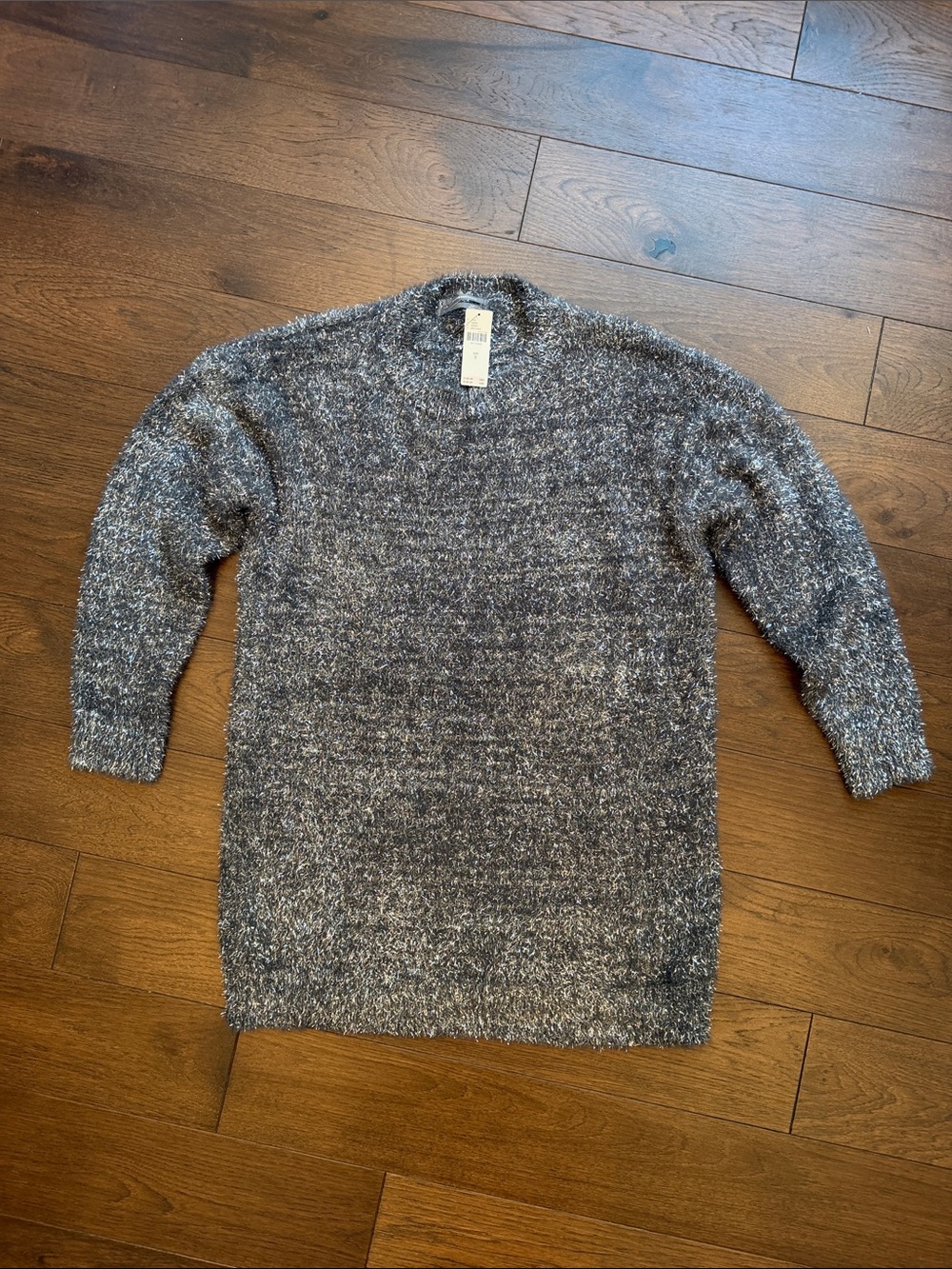 By Anthropologie Gray Metallic Silver Sweater Dress Size Small NWT - C65-019